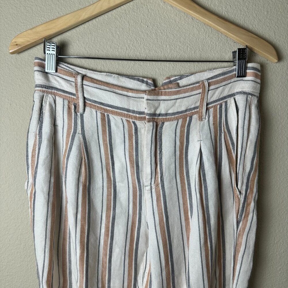 FREE PEOPLE Striped Linen Beachy Wide Leg Pants Trousers - Size 2 - Picture 4 of 9